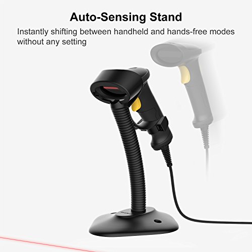 Inateck BCST-33 1D Automatic USB Wired Barcode Scanner with Intelligent Stand
