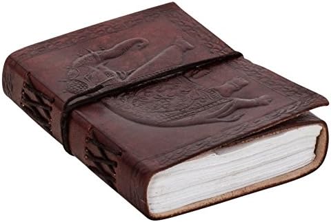Gusti Leder nature"Dehlia" Genuine Leather Notebook A6 Journal Diary Sketchbook Everyday Uni College Book Vintage Elephant P52