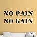 Produktbild No Pain No Gain Fitness Gym exericse Muscle Gewichte Wand-Kunst-Aufkleber-Abziehbilder Schlafzimmer Jungen Mädchen Kinder Erwachsene Heim Wohnzimmer Zitate Küche Badezimmer Wandaufkleber