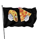 LZHANDA Décoration d'extérieur Drapeaux, Seasonal Cat Pizza Garden Flag, Demonstration Flag - 3 X 5 Ft