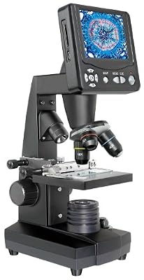 Bresser Microscope à écran LCD 8.9cm (3.5") avec grossissement optique 50x-500x (2000x (numérique) et Photo 5MP