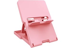TUVOWAK Support réglable Compatible avec Nintendo Switch, Support de Jeu Compact Portable Pliable pour Console Switch OLED/Switch Lite, Support de commutateur avec 5 réglages de Hauteur (Rose)