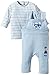 Julius Hüpeden Baby Boys Velours im Set Happy Farm Dungarees, Blue (Baby Blue), 0-3 Months (Herstellergröße: 56)