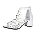 Produktbild Damen Sandalen Ronamick Vintage Sommer Frauen Schuhe Sandalen Plattform Keil High Heels Bohemian Schuhe Keilabsatz Keilabsatz Sandaletten Pantoletten (34, Weiss)