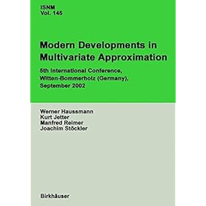 Modern Developments in Multivariate Approximation: 5th International Conference, Witten-bommerholz Germany, Se