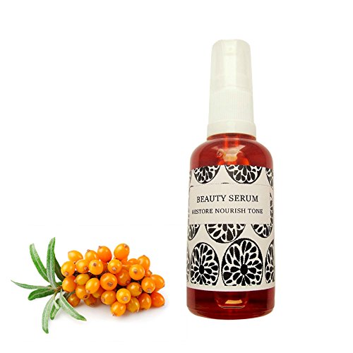 SERUM Beauty Facial Oil with Seabuckthorn oil and Argan Oil With anti-aging and restructuring properties coupled with a high Vitamin E content make it a wonderful skin potion.50ml By Belenos Therapy