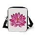 Produktbild Lotus,Vibrant Lotus Flower Pattern Spa Zen Yoga Asian Balance Energy Lifestyle Artsy Image,Magenta Red Print Kids Crossbody Messenger Bag Purse