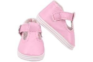 Aeromdale Doll Shoes Soft PU 5cm Shoes for 14.5 inch Dolls 32-34cm Doll Girl's Gift Accessories - Pink - 1 Pair
