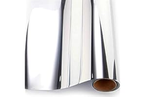 BORNSK Pellicola Wrapping Auto Moto Argento Cromato Termoformabile, modellabile col calore (30x150cm)