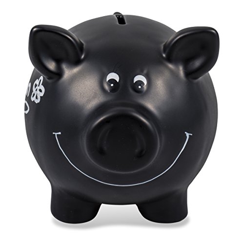 Sparschwein aus Keramik zum Beschriften Tafellack mit Kreide 17,5cm - 2