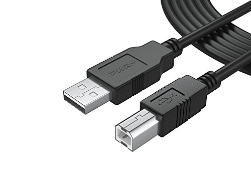Pwr+ 3.6m Extra Long USB-Printer-Cable 2.0 for HP OfficeJet LaserJet Envy; Canon Pixma; Epson Workforce, Stylus, Expression Home; Brother; Dell Scanner Fax Laptop PC 2.0 High Speed Cord (3.6 Meters)
