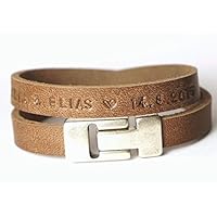 Namensarmband LEDER Familienband Art. 195a Personalisertes Armband, Weihnachtsgeschenk, Valentinsgeschenk, Geschenk für Männer