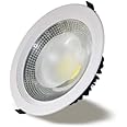 T&M LED Cob Led Downlight Spot Light 4inch 15W White Body Ceiling Light Recessed Lighting Fixture Bathroom Toilet Kitchen Commercial Lights (Warm white 3000K)
