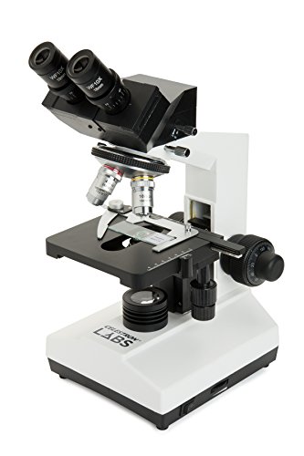 Celestron Labs CB2000C Compound Binocular Microscope - 4 Achromatic Objectives with 40x-2000x Power - Mechanical Stage, Abbe Condenser - 2 Eyepieces - Bonus Prepared Slides, Filters, Emersion Oil
