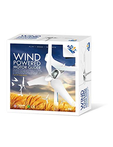 PLAYSTEAM Wind Powered Motor Glider Wind Green Energy Kit Electronic Plane Toy for boy