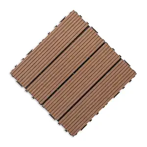 Rosetta Wooden WPC Coffee Colour Interlocking Deck Tiles Waterproof Outdoor Flooring for Garden, Poolside Indoor/Outdoor, Backyards, Terrace etc (6)