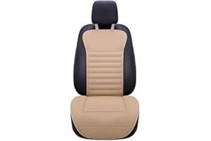 HONCENMAX Front Seat Cover Cushion - Breathable Non-Slip Backrest Pad - Auto Interior Supplies Seat Protector - Universal Fit for Most Car, Truck, SUV, or Van - Beige