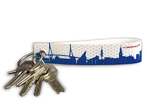 Preisvergleich Produktbild HAMBURG CITY KF REFLEX von 44spaces - Blauer Schlüsselanhänger aus reflektierender Folie