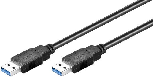 5er Set USB 3.0 SuperSpeed Kabel A Stecker auf A Stecker SCHWARZ 0,5m