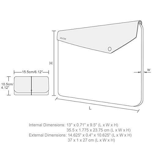 Arvok 13,3 Zoll MacBook Air/Pro Vintage Envelope Dunkelgrau Notebooktasche Laptoptasche Filz & Leder Laptop Sleeve Mit Extra Ladegerät Tasche Schutzhülle/Ultra Slim Notebook Computer/ Ultrabook/ Netbook Tasche/ Tablet Hülle Tasche/ Laptophülle/ Hülle Tasche/ /Für Acer/ Asus/ Dell/ Fujitsu/ Lenovo/ HP/ Samsung/ Sony/ Toshiba - 2
