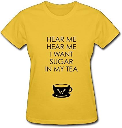 Women's T Shirts Weezer Yellow Large