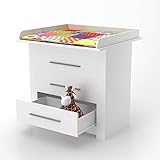 Wickeltisch Wickelkommode Aufsatz Wickelregal Kommode Babymöbel weiß - 7