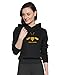 Campus Sutra Black Womens Printed Crop Hoodie RS.689.00