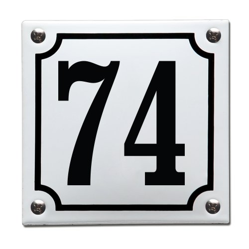 Numero civico smalto Bianco, numero 74
