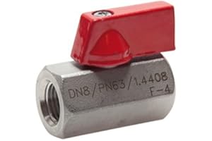 FITTINGSTORE Mini rubinetti, PN 63, a sfera in acciaio inox per acqua, olio, aria compressa, carburante