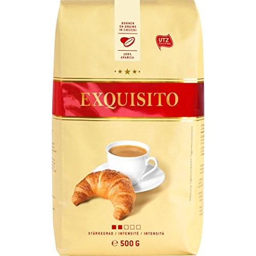 Preisvergleich Produktbild Kaffee Exquisito Bohnen' von Delica Schweiz - Kaffebohnen - Ganze Bohnen - Stärkegrad 2 von 5 - 500g