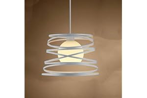 PETITES ECREVISSES Lámparas de araña Jaula Metal Vintage Iluminación Colgante Industriales Lamparas de Techo Ajustable Retro Estilo Loft,30cm (Blanco)