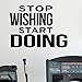 Produktbild HNXDP Gym Motivation Zitate Wandtattoo Stop Wishing Start Doing Wand Vinyl Aufkleber Sport Fitness Workout Gym Innenwandbild 28 dunkelgrau 58x42cm