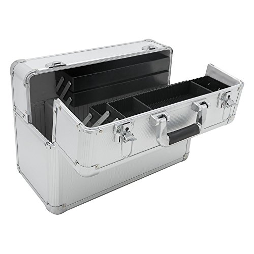 anndora® Werkzeugkoffer 24L Präsentationskoffer Etagenkoffer Silber + Schlüssel - 6
