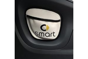 HEYCE Borsa Portaoggetti in Pelle PU per Auto, Cellulare per Smart Fortwo Forfour 453 451 450 Accessori, Bianco