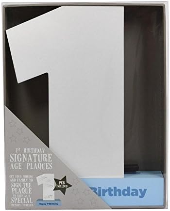 Signature Age Block - Happy 1st Birthday (Blue)