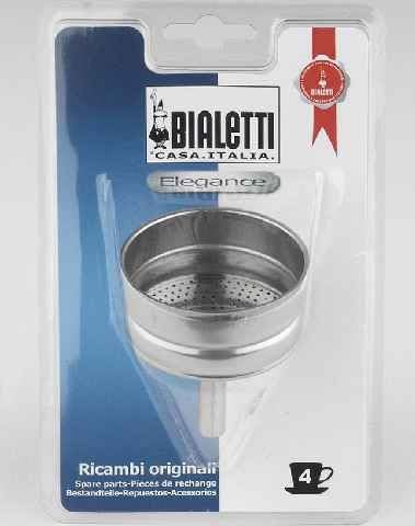 Filter Funnel Moka Caffe Bialetti 4 cups coffee maker in Stainless Steel bia771