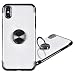 Produktbild iPhone XS Schutzhülle, iPhone X Hülle Dual Layer Bumper Silikon Handyhülle mit Ring Fingerhalterung 360 Grad Drehbarer Stand Autohalterung für Frauen Mädchen Apple iPhone X/XS Cover, Schwarz