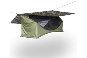 HAVEN TENTS Namiot Haven XL - Forest Camo - kompletny płaski namiot hamakowy na kemping - zawiera izolowaną podkładkę i muchę przeciwdeszczową - 203 cm x 76 cm