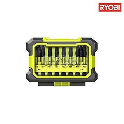 Ryobi 4892210149084 Coffret Antichocs 10 Accessoires de Vissage, Multicolore