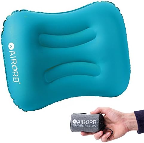 HOLIDAY DEAL - Camping Pillow - Sleep Like a Baby at The Campsite - Inflatable Camp Pillows & Carry Case - Smart Valve Means Air Will NOT Escape