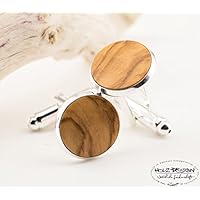 Manschettenknöpfe Echtholz Olivenholz Herren Schmuck zur rustikalen Landhochzeit Geschenk für Männer Holz Handgemacht Hochzeit Business Look