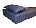 Arketi-com Touf, the Bed that Becomes a Pouf, Blue Jeans Fabric Base and external Additional Free Cover White 63x63x45 cm Artisans Italian Product 100% Hand Made