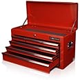 us pro tools TOOL BOX 6 DRAWER MOBILE TOOL CHEST PORTABLE TOOL CABINET RED BALL BEARING SLIDE DRAWERS