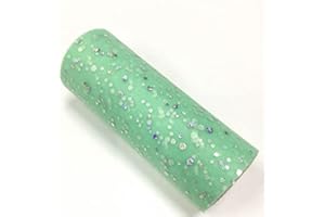CaiiBtntgb Glitter Sequin Tulle Roll Wedding Decoration Organza DIY Tulle Tutu Dress Birthday Party Supplies 22,8m x 15cm (Vert Menthe)
