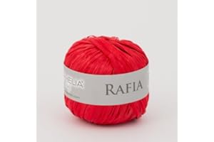 OPHELIA ITALY LANE Ophelia Italy Rafia – Gomitolo Rafia 25g 100% Viscosa (007 Rosso)