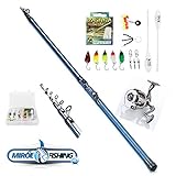 Die äußerst feine Rutenspitze überträgt jeden Biss sofort auf die Angel, kurz warten, leichten Anschlag setzen und die Forelle, Lachs, Bach, Regenbogenforelle, Goldforelle oder Saibling ist am Haken.