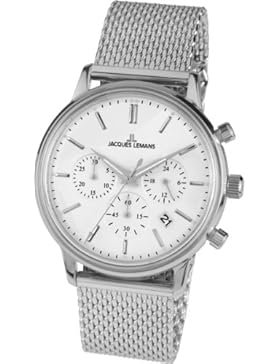 Jacques Lemans Unisex-Armbanduhr Nostalgie Chronograph Quarz Edelstahl N-209C