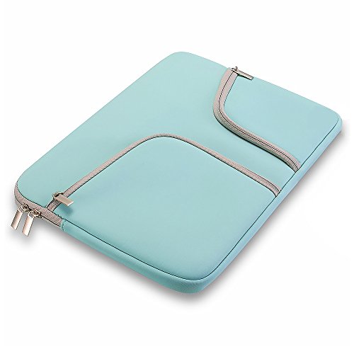 Evershop® Reißverschluss Aktenkoffer Handtaschen Hülsen Beutel Abdeckungs Fall für Macbook Air,Pro & Universal Laptop (11 Zoll,Teal) - 3