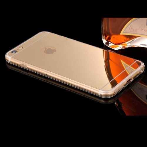 Donkeyphone 599371031 - funda gel con efecto espejo dorada carcasa silicona transparente para iphone 6 plus y 6s plus  5 5   
