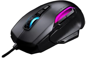 ‎ROCCAT Roccat Kone AIMO Gaming Maus (hohe Präzision, Optischer Owl-Eye Sensor (100 bis 16.000 Dpi), RGB AIMO LED Beleuchtung, 23 programmierbare Tasten, Designt in Deutschland, USB), schwarz(remastered)